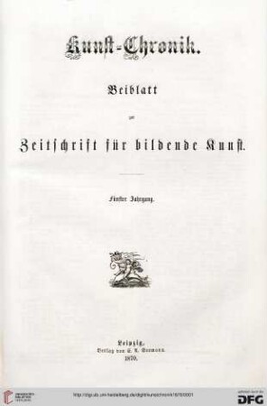 5: Kunstchronik: Wochenschrift für Kunst und Kunstgewerbe