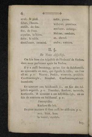 II. §. De Noms Adjectifs.