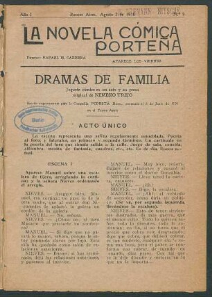 1918000900: Dramas de familia : juguete cómico en un acto y en prosa