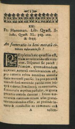 XXI. Fr. Hotoman. Lib. Quaest. Illustr. Quaest. XL. ...