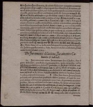 De Iuramenti delatione; Iuramento Calumnia & Iudiciali