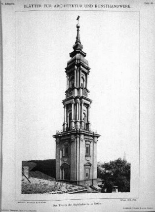 Tafel 33: Der Thurm der Sophienkirche in Berlin