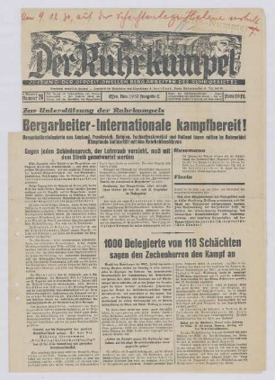 "Bergarbeiter-Internationale kampfbereit!"
