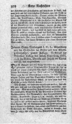 Abhandlung von den Einkünften der Klöster und dem Amortizationsgesetze. 2.Aufl. Nachdruck.