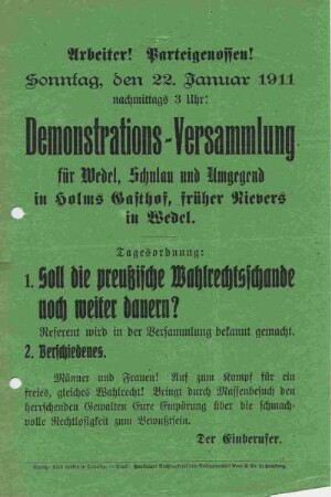 Aufruf zur Demonstration