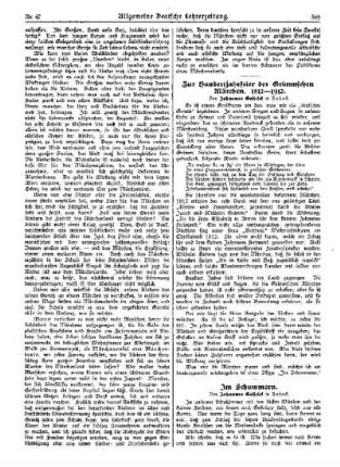 Zur Hundertjahrfeier der Grimmschen Märchen : 1812 - 1912
