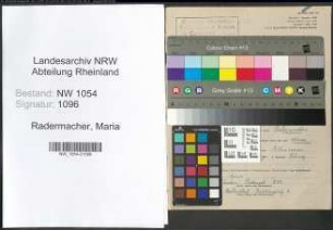 Entnazifizierung Maria Radermacher , geb. 21.10.1906 ()