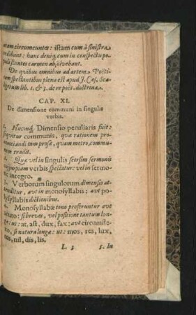 Cap. XI. De dimensione communi in singulis verbis.