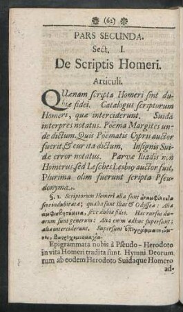 Sect. I. De Scriptis Homeri.