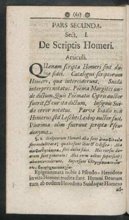 Sect. I. De Scriptis Homeri.