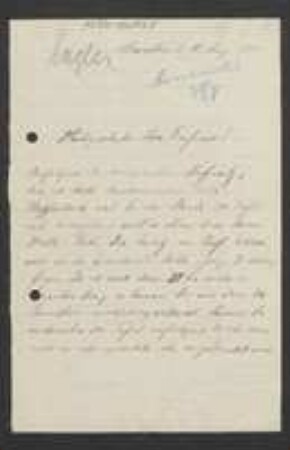 Brief von Adolf Engler an Unbekannt