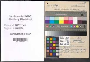 Entnazifizierung Peter Lehmacher , geb. 20.11.1905 (Landwirt)