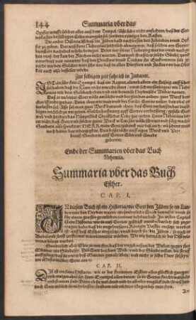 Summaria uber das Buch Esther.