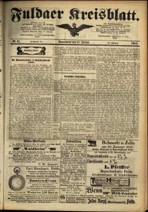 Zweite Ausgabe vom Samstag, den 15. Januar 1910.