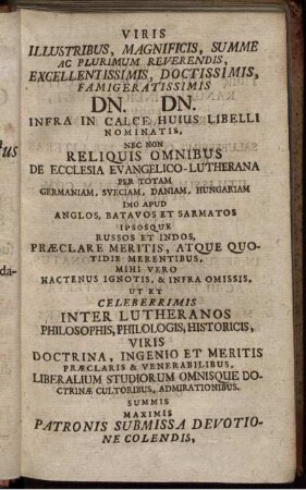 Viris illustribus, magnificis, summe ac plurimum ...