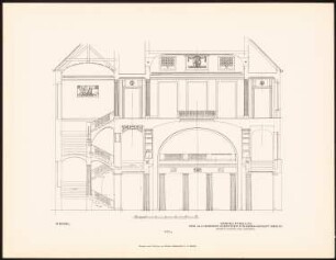 AEG-Hauptverwaltungsgebäude, Berlin: Schnitt durch das Vestibül (aus: Alfred Messel, 1912)