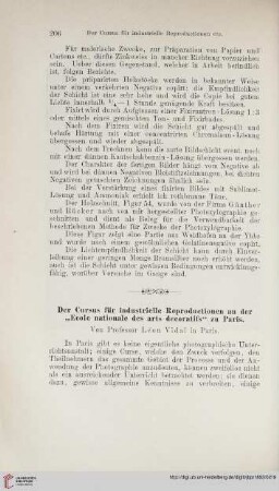 Der Cursus für industrielle Reproductionen an der "Ecole nationale des arts decoratifs" zu Paris