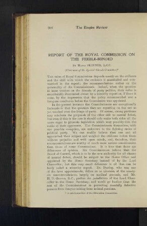 Report of the Royal Commission on the Feeble-Minded
