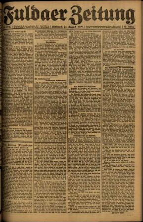 Erste Ausgabe vom Mittwoch, den 27. August 1919.