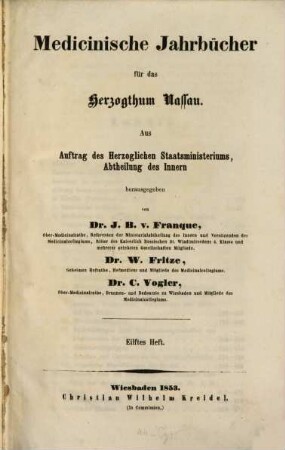 Resultate der operativen Geburtshülfe im Herzogthum Nassau vom J. 1821 - Ende 1842 : Aus den Sanitaetsberichten in statistischer und technisch-medicinischer Beziehung zusammengestellt