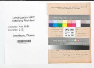 Entnazifizierung Werner Brockhaus , geb. 09.10.1912 (Oberfeldwebel)