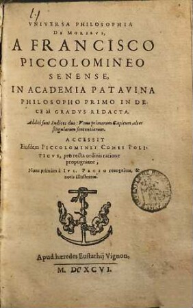 Universa Philosophia De Moribus