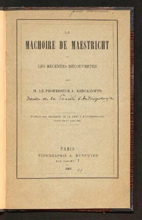 La mâchoire de Maestricht : et les récentes découvertes