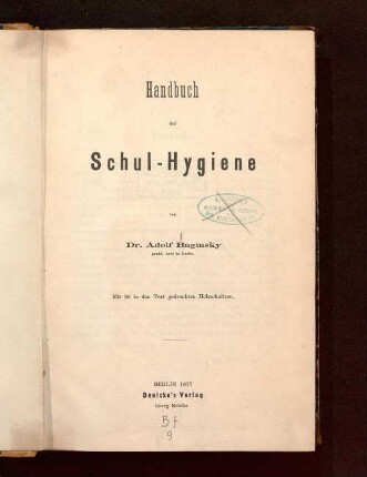 Handbuch der Schul-Hygiene
