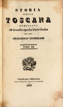 Storia della Toscana : compilata ed in sette epoche distribuita, 16. Bibliografia ; p. 2