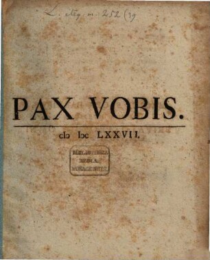Pax vobis