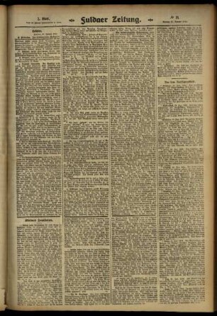 Zweite Ausgabe vom Montag, den 27. Januar 1913.