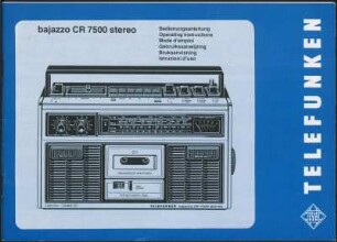 Bedienungsanleitung: bajazzo CR 7500 stereo