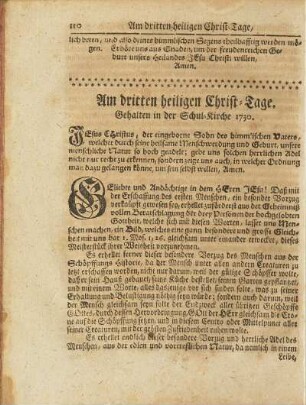 Am dritten heiligen Christ-Tage.