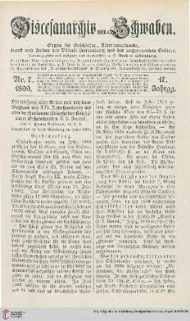 17: Verzeichnis aller Aebte und der vom Beginne des XVI. Jahrhunderts bis 1861 verstorbenen Mönche der Reichsabtei Ochsenhausen O. S. Bened., [1]