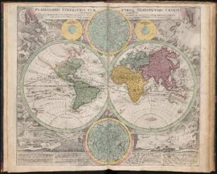 Planiglobii Terrestris Cum Utroque Hemisphærio Cælesti Generalis Exhibitio : Quam ex novissimis probatissimisque recentium Geographorum scriptis concinnatam multisque phænomenis illustratam ; Cum Privilegio Sac. Caes. Majestatis
