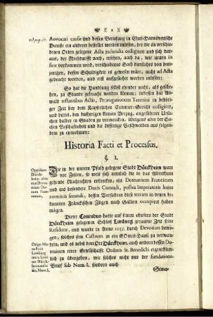 Historia Facti et Processus.