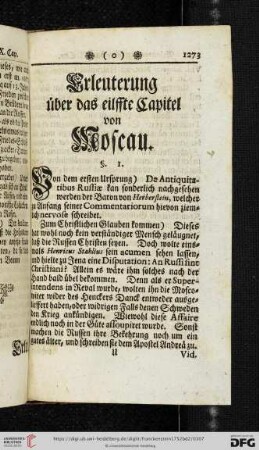 Erleuterung über das eilffte Capitel: Von Moscau