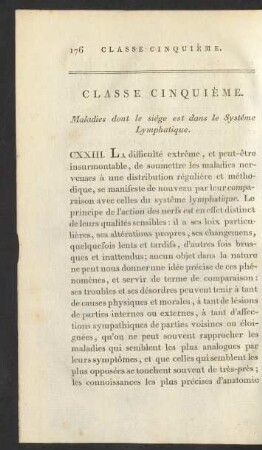 Classe Cinquième. Maladies dont le siége est dans le Systéme Lymphatique