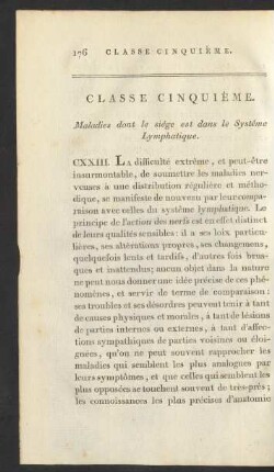 Classe Cinquième. Maladies dont le siége est dans le Systéme Lymphatique