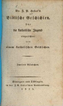 Johann Peter Hebel's Biblische Geschichten, 2.