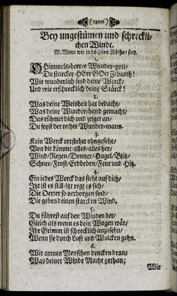 Bey ungestümen und schrecklichen Winde.