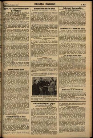 Zweite Ausgabe vom Mittwoch, den 30. September 1942.