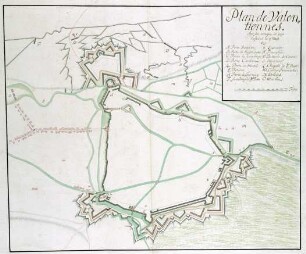 WHK 5 Französisch-Holländischer Krieg von 1672-1678: Plan der Belagerung von Valenciennes, 17. März 1677