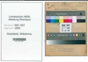 Entnazifizierung Wilhelmine Goeddertz, geb. 09.08.1914 (Naeherin)