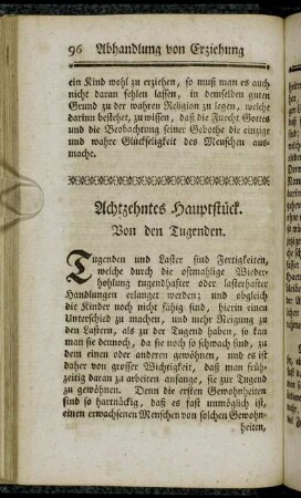 Achtzehntes Hauptstück. Von den Tugenden.