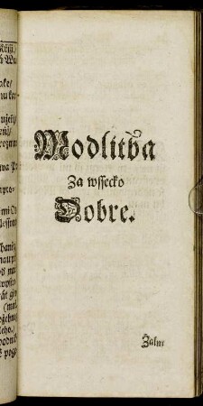 Modlitba Za wssecko Dobre.