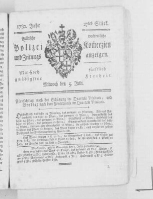 27tes Stück., Ausgabe vom 5. Juli 1780