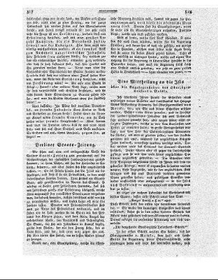 Eine Mittheilung an die Isis über die Angelegenheiten des Oberjägermeisters v. Moltke