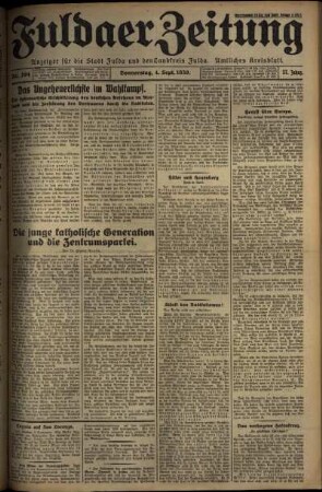 Ausgabe vom Donnerstag, den 04. September 1930.