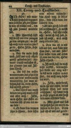 XII. Creutz- und Trostlieder
